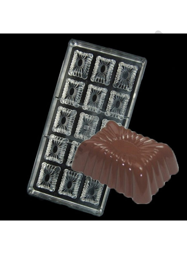 Cake Decor 15 Cavity Rectangle Shaped Polycarbonate Chocolate Mould SB-2154