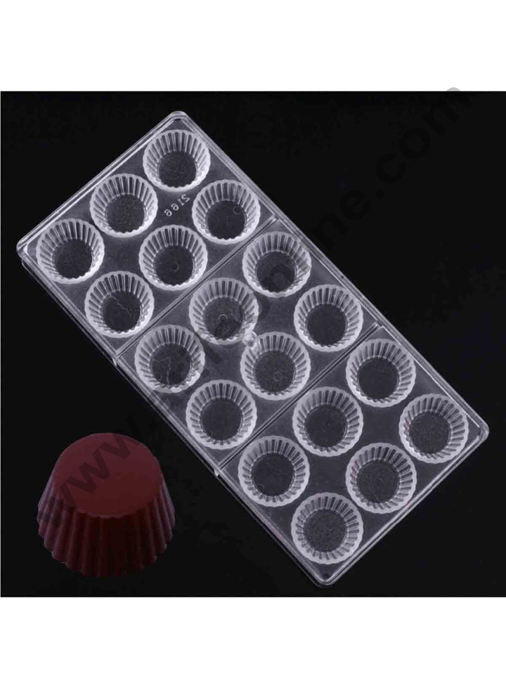 Cake Decor 18 Cavity Muffin Tart Design Mold Polycarbonate Chocolate Moulds Baking Pastry Tools Plastic Chocolate Mold Kitchen Bakeware Supplies