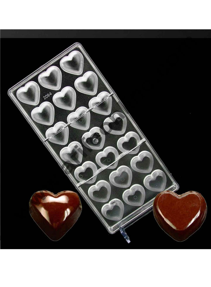 Cake Decor 21 Cavity Heart Clear Polycarbonate Plastic Handmade Chocolate PC Mold, Chocolate Tools, Love Valentine's Day Gift for Lover-in Baking & Pastry Tools