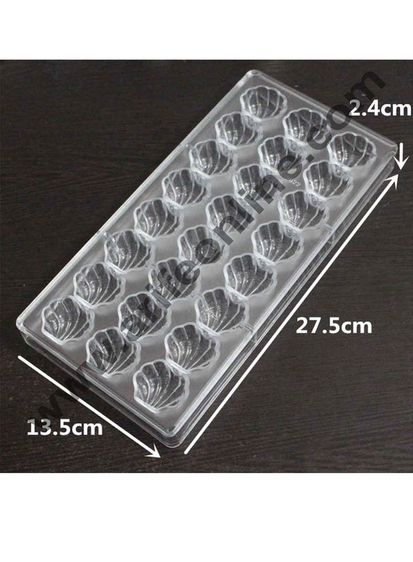 Cake Decor 24 Cavity Shell Shape Polycarbonate Chocolate Mould