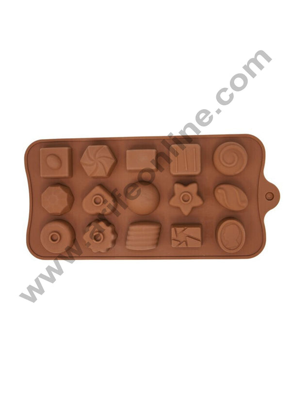 Cake Decor 15 Cavity Mix Round Heart Star Half Round Chocolate Silicone Chocolate Mould