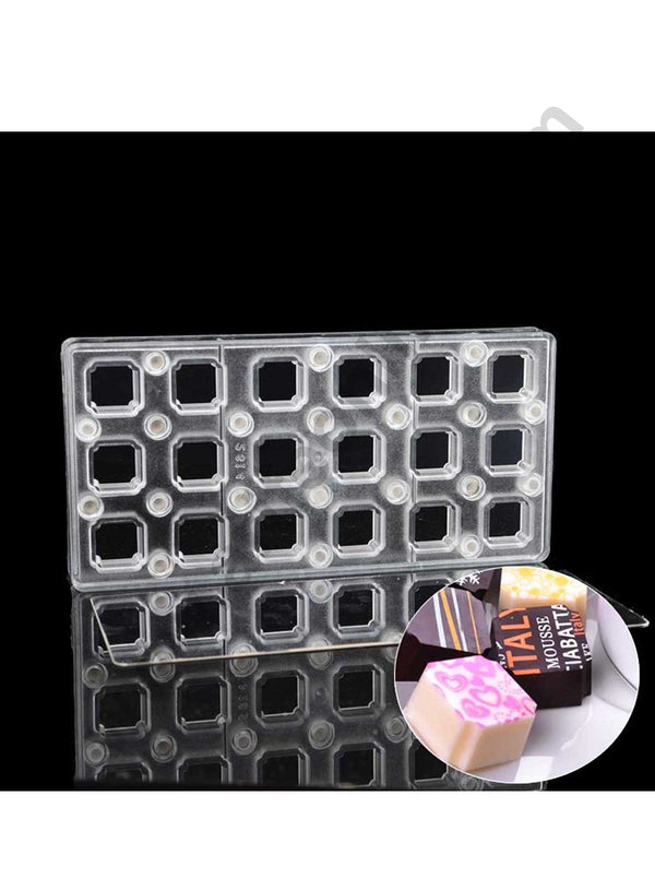 Cake Decor Magnetic 18 Cavity Square Shaped Polycarbonate Chocolate Mould SB-2614