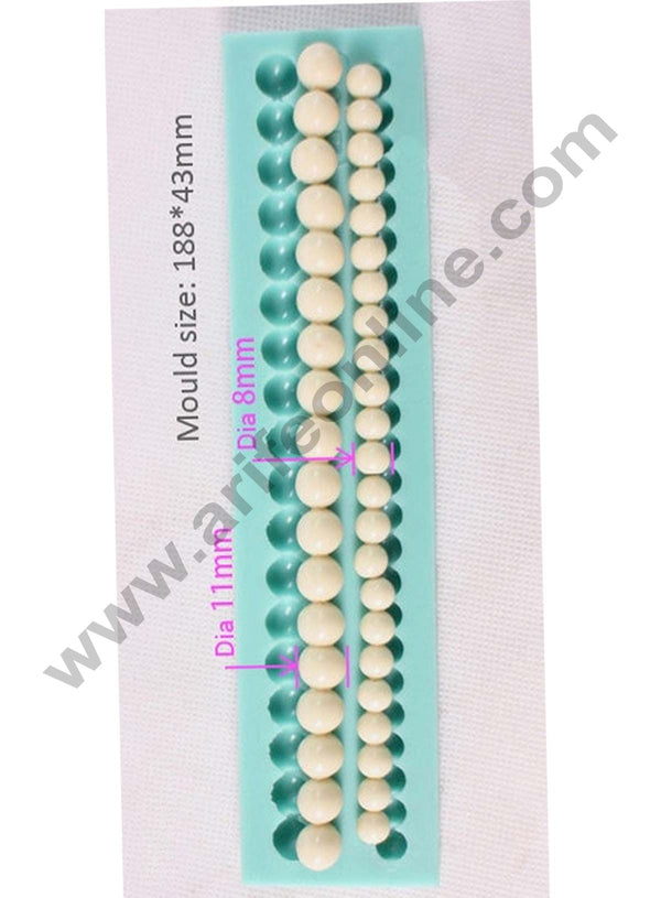 Cake Decor Silicon String Pearl Fondant Sugar Paste Bead Mould Clay Mould Marzipan Mould