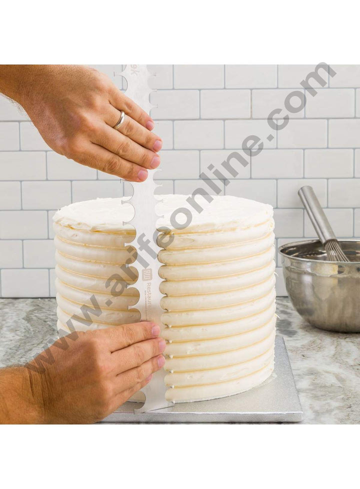 Cake Decor Stainless Steel Comb Big Semicircle Polisher Scraper Pastry Icing Comb For Cakes For Baking