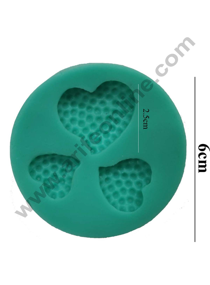 3 Cavity Heart Desing Silicone Fondant Mould