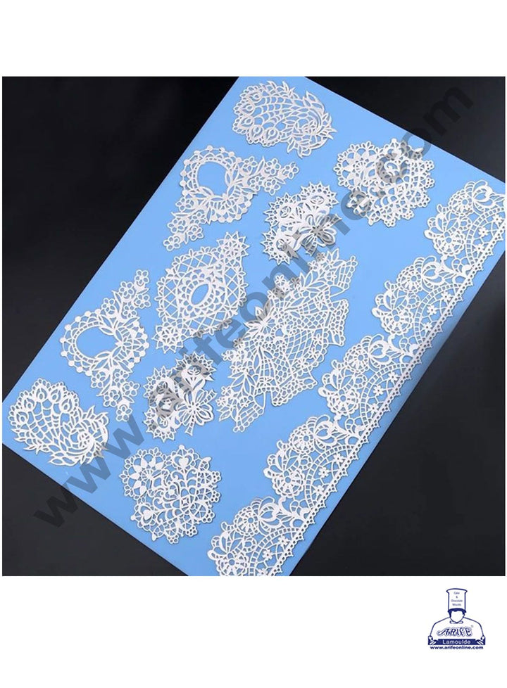 Cake Decor Silicone Cake Border Lace Mould Fondant Cake Decorative Silicone Lace Mat Cake Baking Mat SBLM-3053