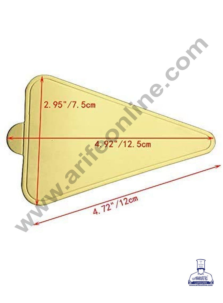 Cake Decor Triangle Pastry Base Boards - Gold 100 Pcs Pack