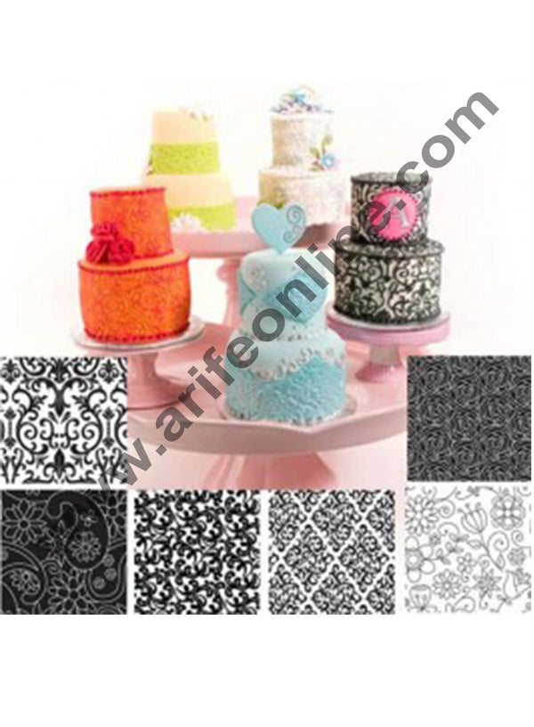Cake Decor Tools Floral Pattern Texture Sheets - Set of Three Floral Patterns Impression Mats