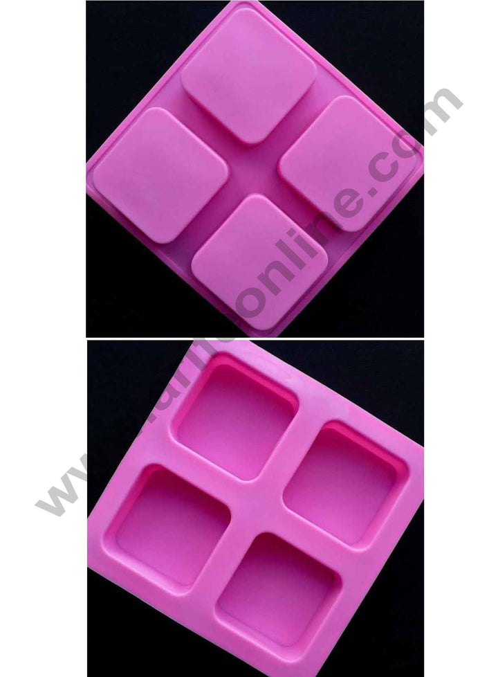 4 Cavity square Silicone Soap Mould SBSOM-025