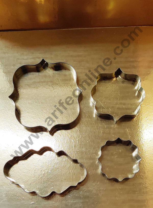 Cake Decor 4Pcs Frame Shape Stainless Steel Cookie Cutter, Cutter Bakeware Mould Biscuit