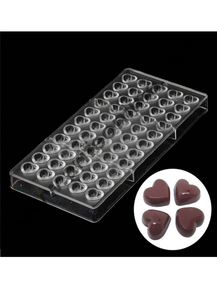 Cake Decor 77 Cavity Mini Heart-Shaped Polycarbonate Chocolate Molds