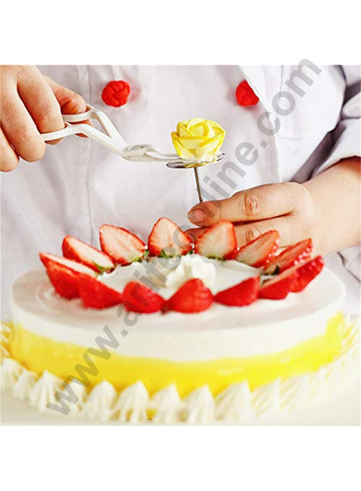 Cake Decor Stainless Steel Rose Nail and Flower Lifter Plastic Cake Scissors for Cream Flower Transfer