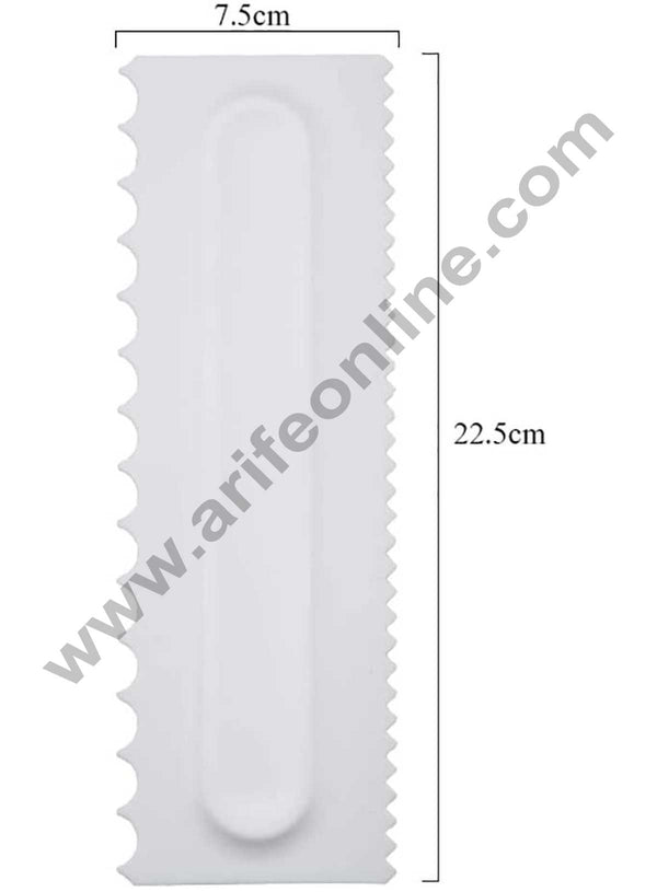 Cake Decor 1pc Plastic Icing Zig Zag Comb, Cake Edge Side Decorating Tools Scraper Smoother Icing Fondant Cake