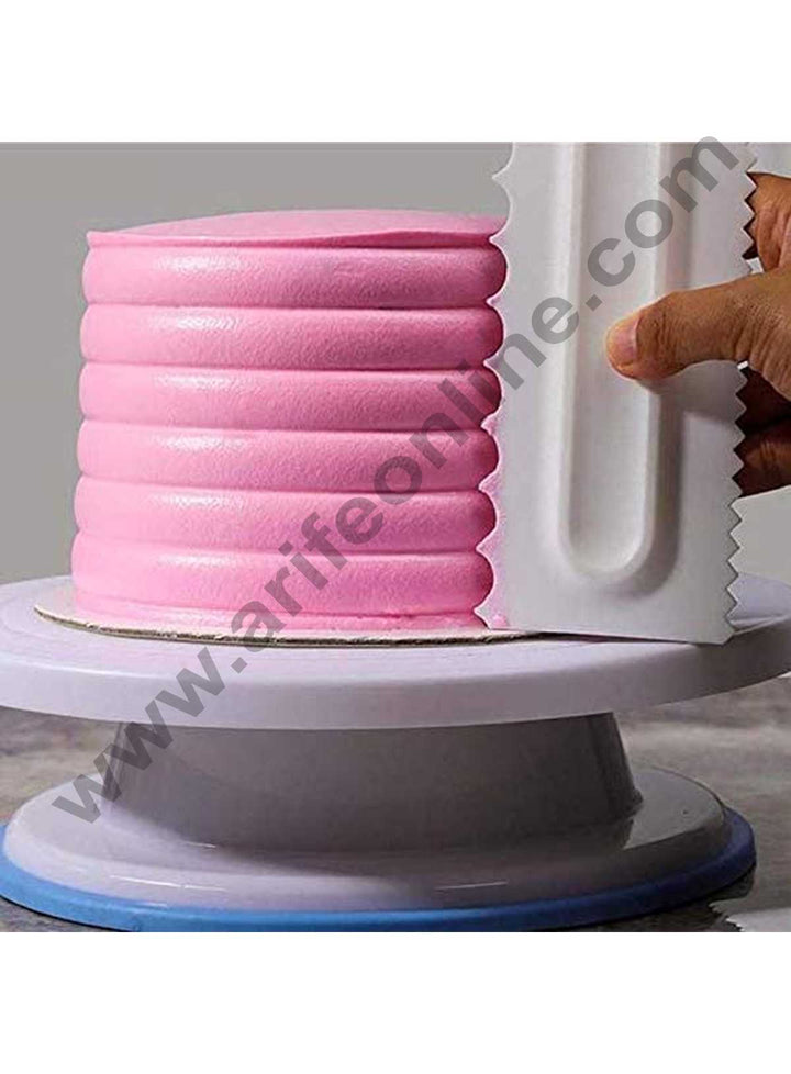 Cake Decor 1pc Plastic Icing Zig Zag Comb, Cake Edge Side Decorating Tools Scraper Smoother Icing Fondant Cake