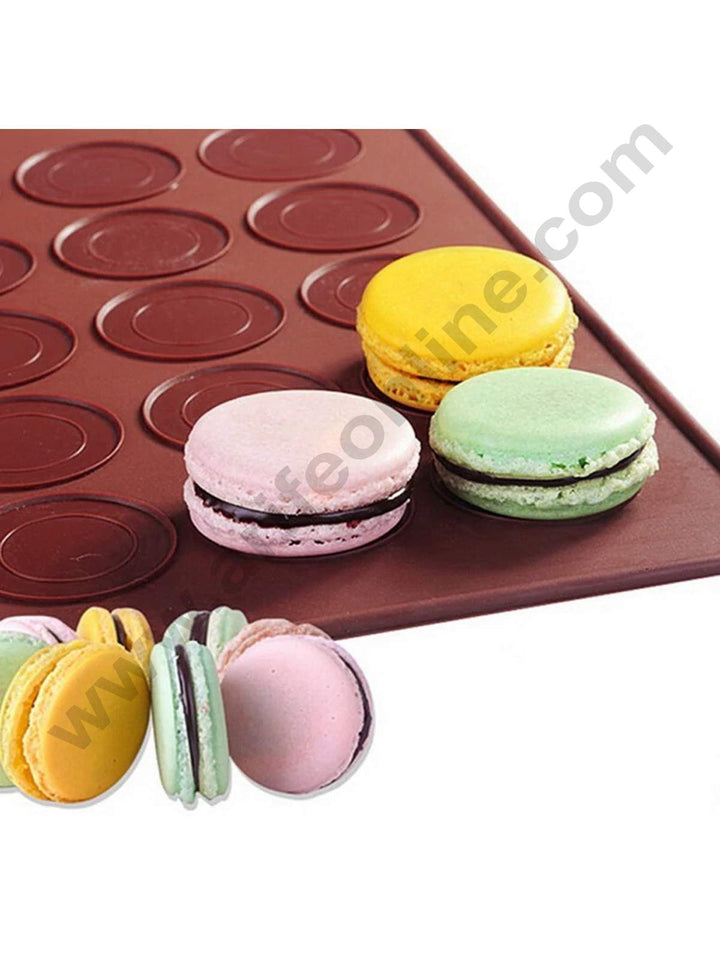 Cake Decor 48 Cavity Silicone Macaron Moulds Macaroon Pastry Oven Baking Mold Sheet Mat
