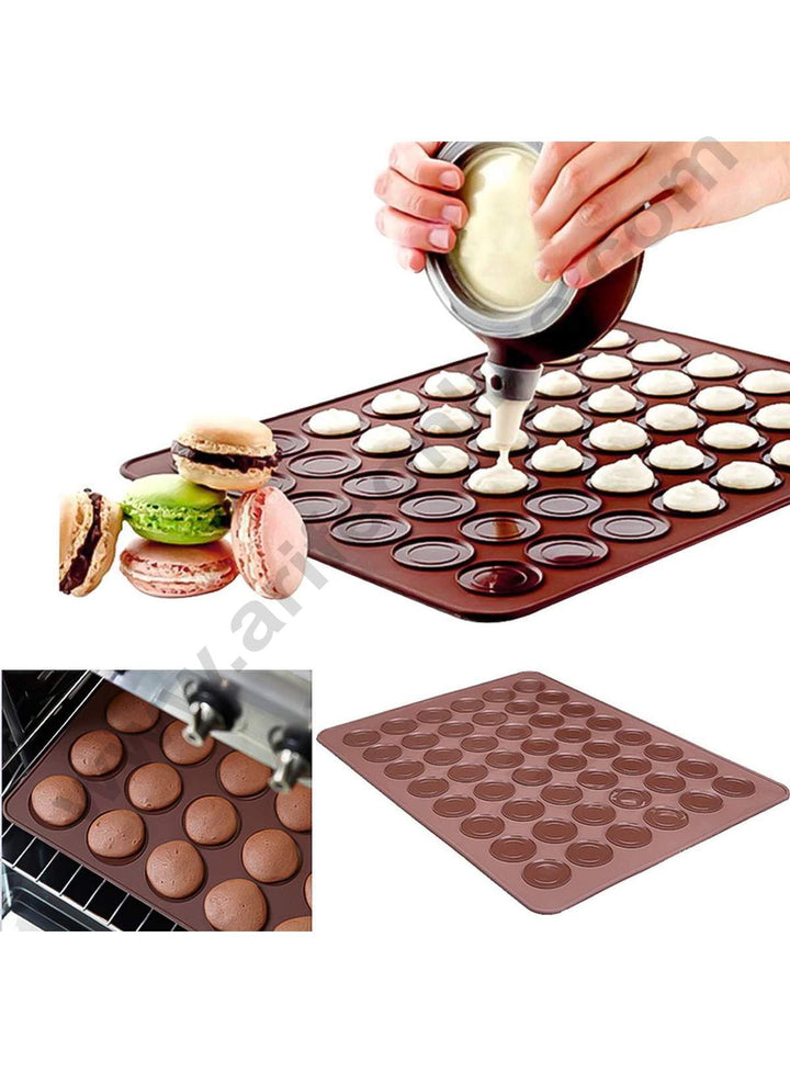 Cake Decor 48 Cavity Silicone Macaron Moulds Macaroon Pastry Oven Baking Mold Sheet Mat