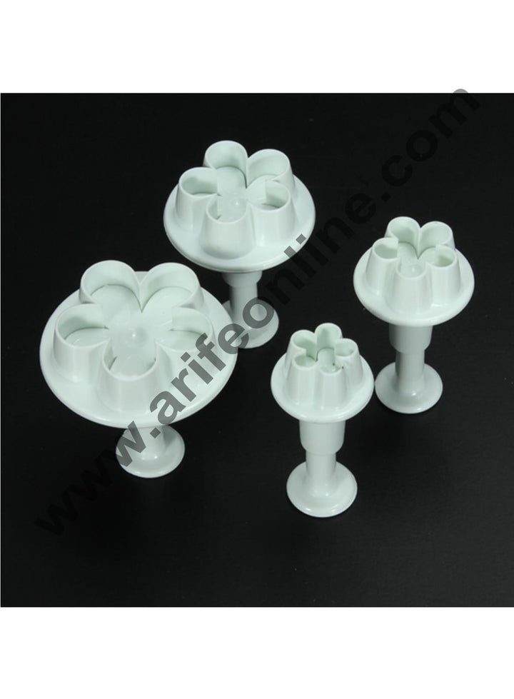 Cake Decor 4Pcs Wintersweet Spiral Shape Plunger Cutters Cake Cookies Decorating Tools Mold