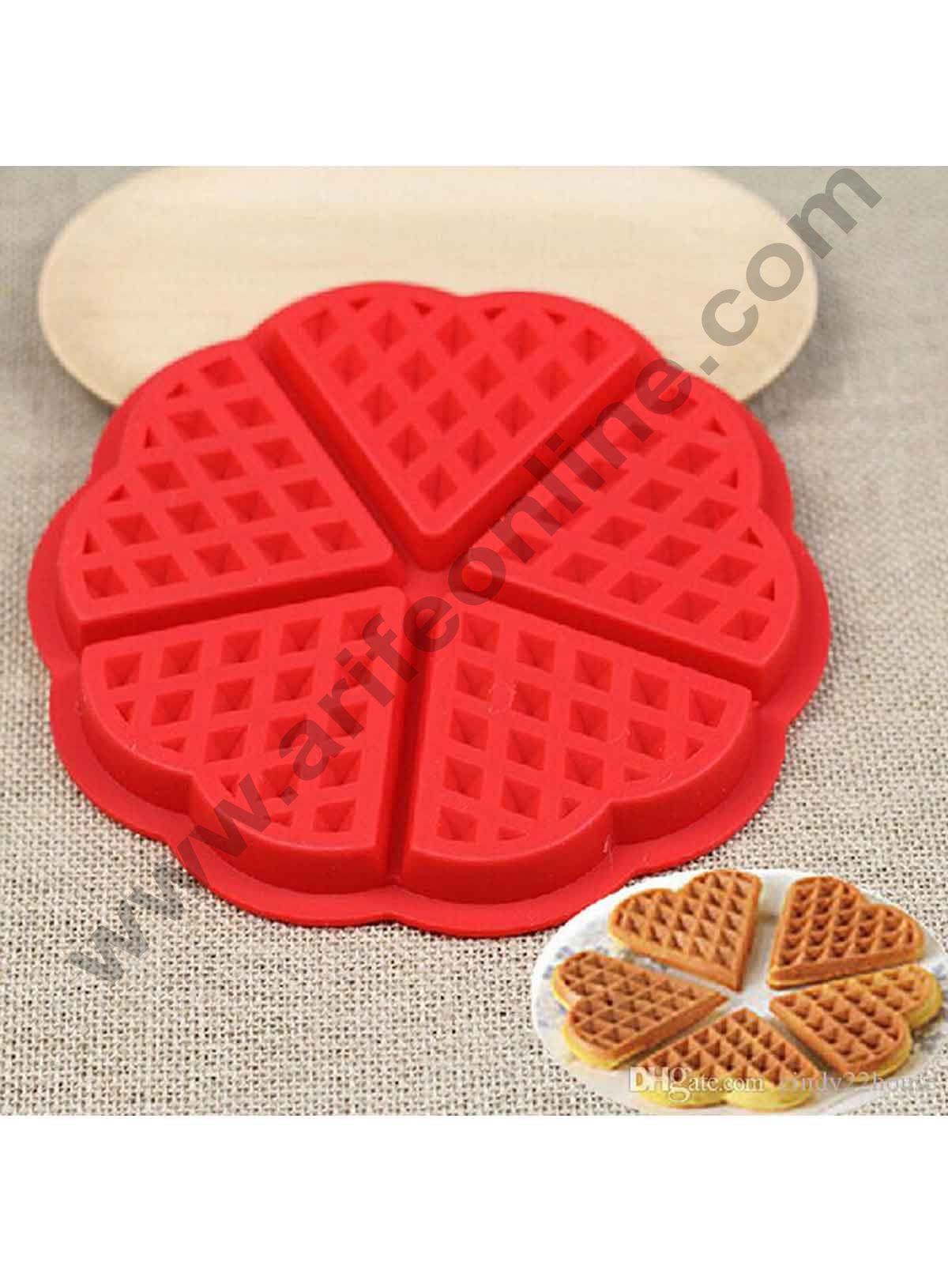 Flexible heart waffle silicone mould