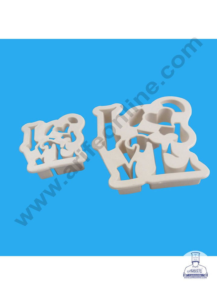 Cake Decor 2 Pieces Love Plastic Cookie Cutter