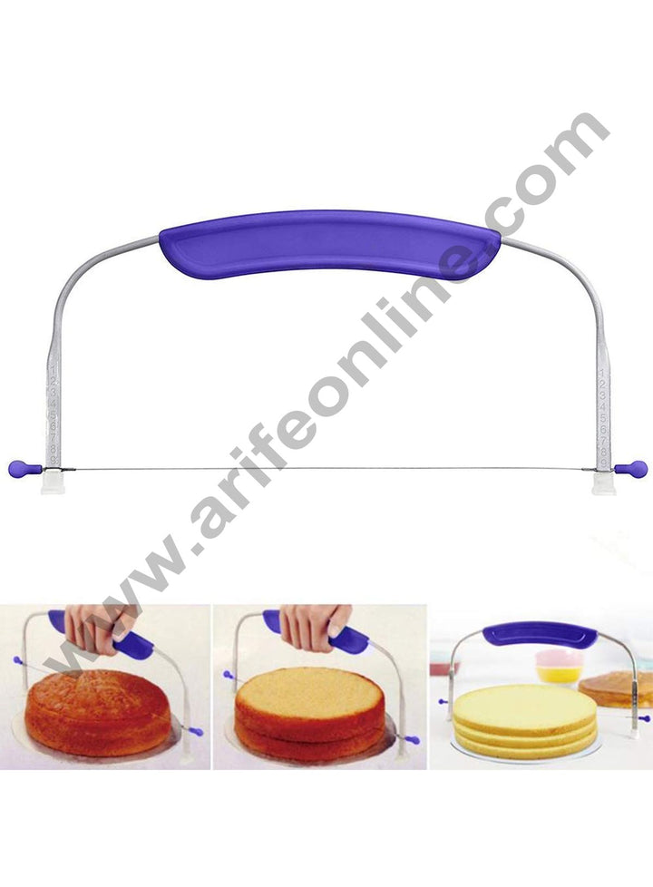 Cake Decor Stainless Steel Adjustable Small Cake Leveler Cutter Layer Cake Slicer With Handle