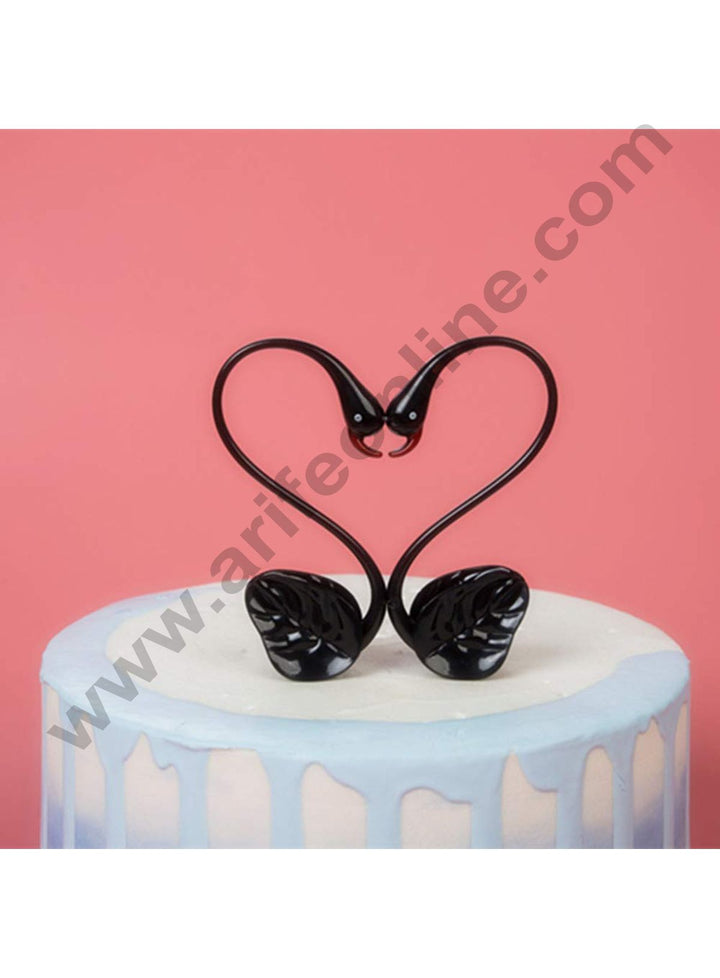 Cake Decor Cake Topper Black Swan Resin Decor for Birthday Valentine's Day Party Romantic Cute Decorations