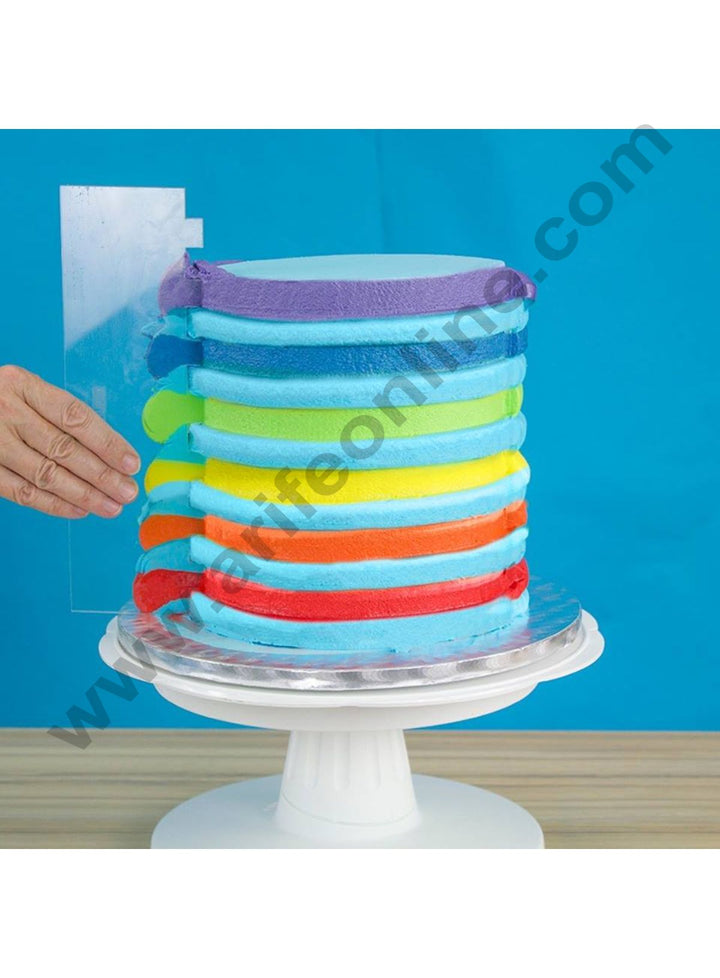 Cake Decor Stainless Steel Square Patterned Side edge Scraper Polisher Scraper Pastry Icing Comb For Cakes For Baking(18x7CM)