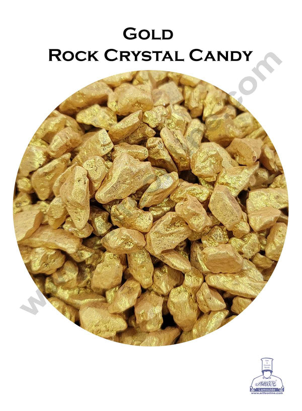 Cake Decor Rock Crystals Candy Sprinkles For Geode Cake - Gold - 500 gm
