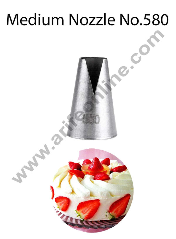 Cake Decor Medium Nozzle - No. 580 Medium "V" Cut/Saint Honore Piping Nozzle