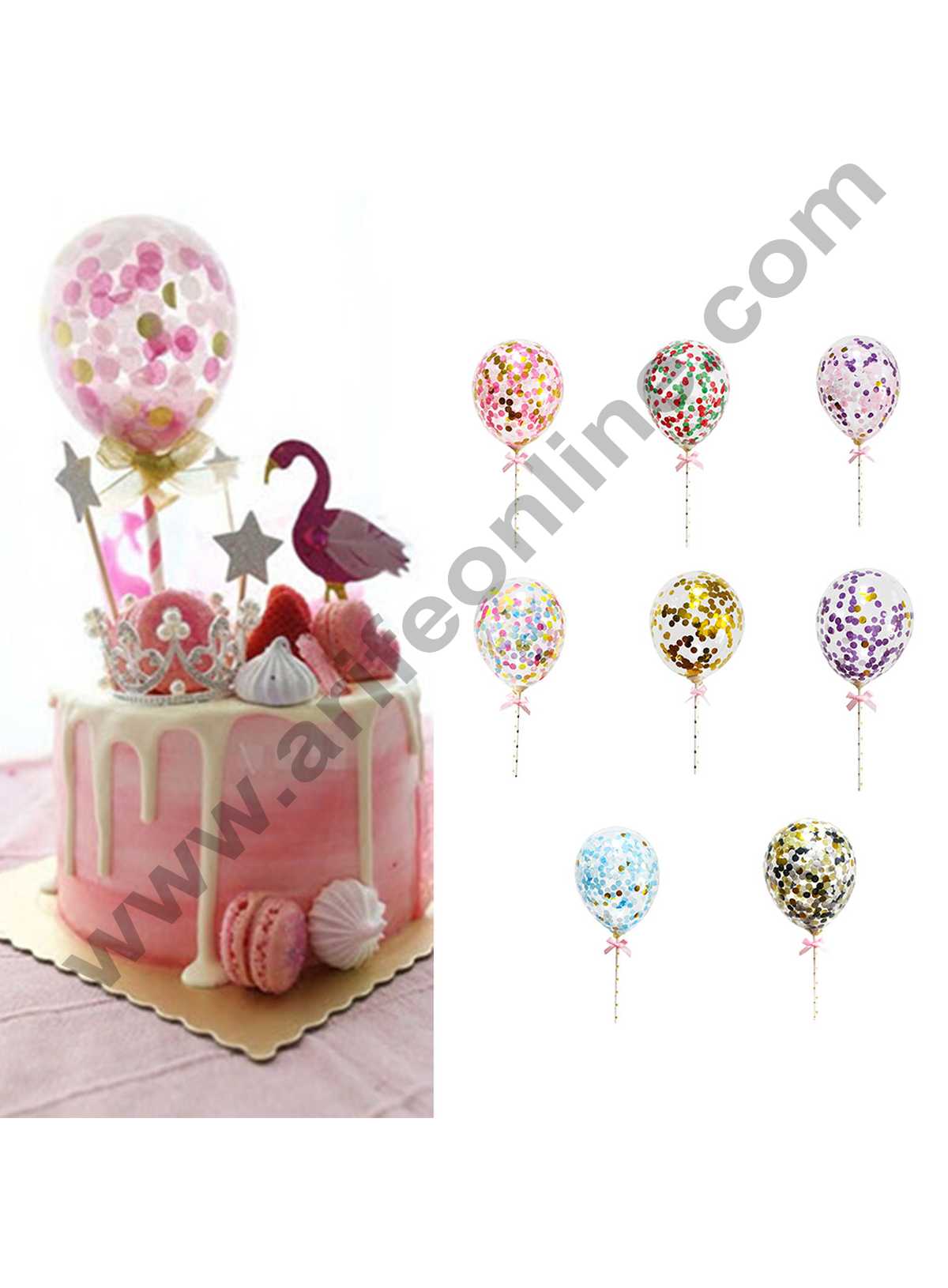 BalsaCircle Gold Happy Birthday Cake Topper Set Paper Fans Confetti Balloon  Wedding Party - Walmart.com