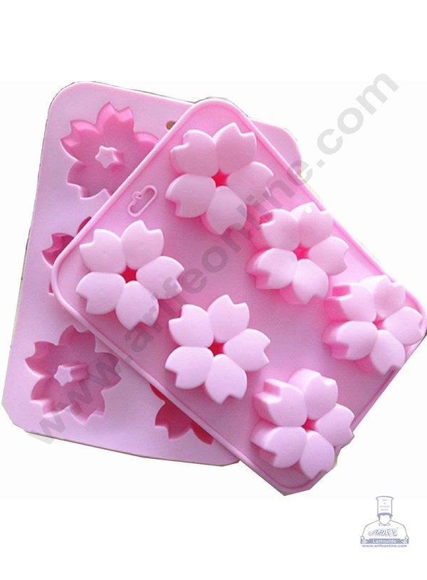 Cake Decor 6 Cavity Silicon Sakura Flower Mould Baking Chocolate Cake (SBSM-829)