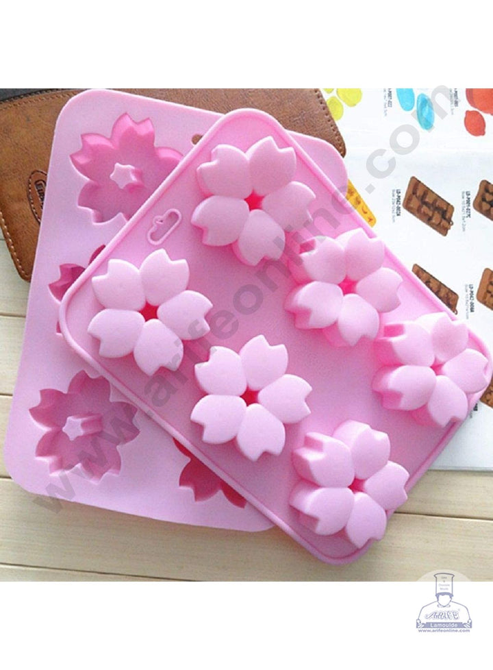 Cake Decor 6 Cavity Silicon Sakura Flower Mould Baking Chocolate Cake (SBSM-829)