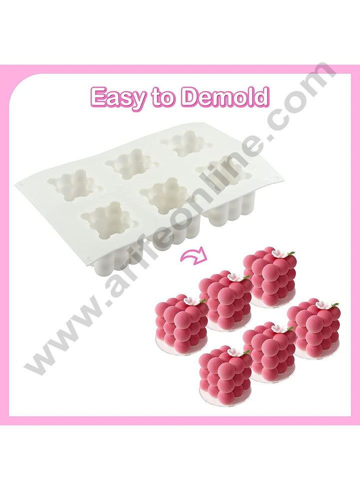 Cake Decor Silicon 6 Cavity Cube Puzzle Mould Baking Chocolate Cake and Making 3D Handmade Candles