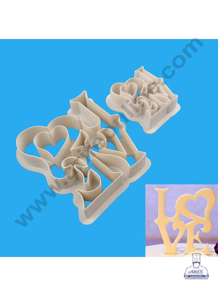 Cake Decor 2 Pieces Love Plastic Cookie Cutter