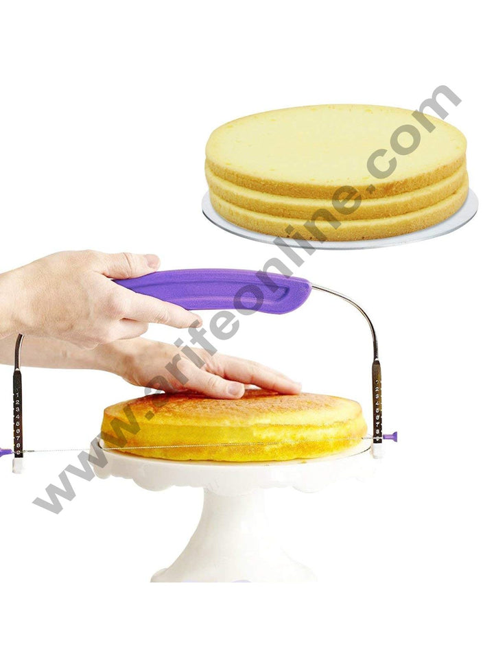 Cake Decor Stainless Steel Adjustable Small Cake Leveler Cutter Layer Cake Slicer With Handle