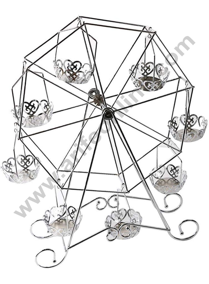 Cake Decor Hexagon Stainless Steel Cupcake Stand Ferris Wheel 8 cupcake holder