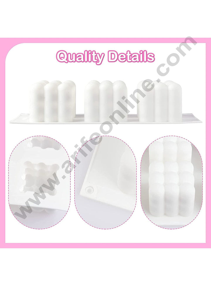 Cake Decor Silicon 6 Cavity Cube Puzzle Mould Baking Chocolate Cake and Making 3D Handmade Candles