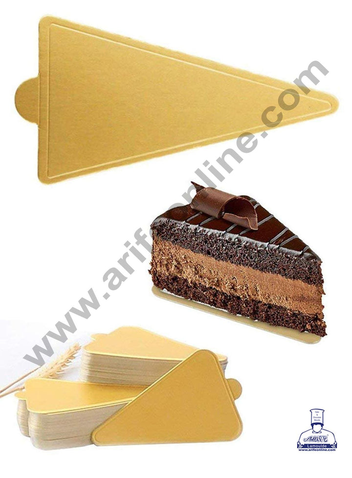 Cake Decor Triangle Pastry Base Boards - Gold 100 Pcs Pack