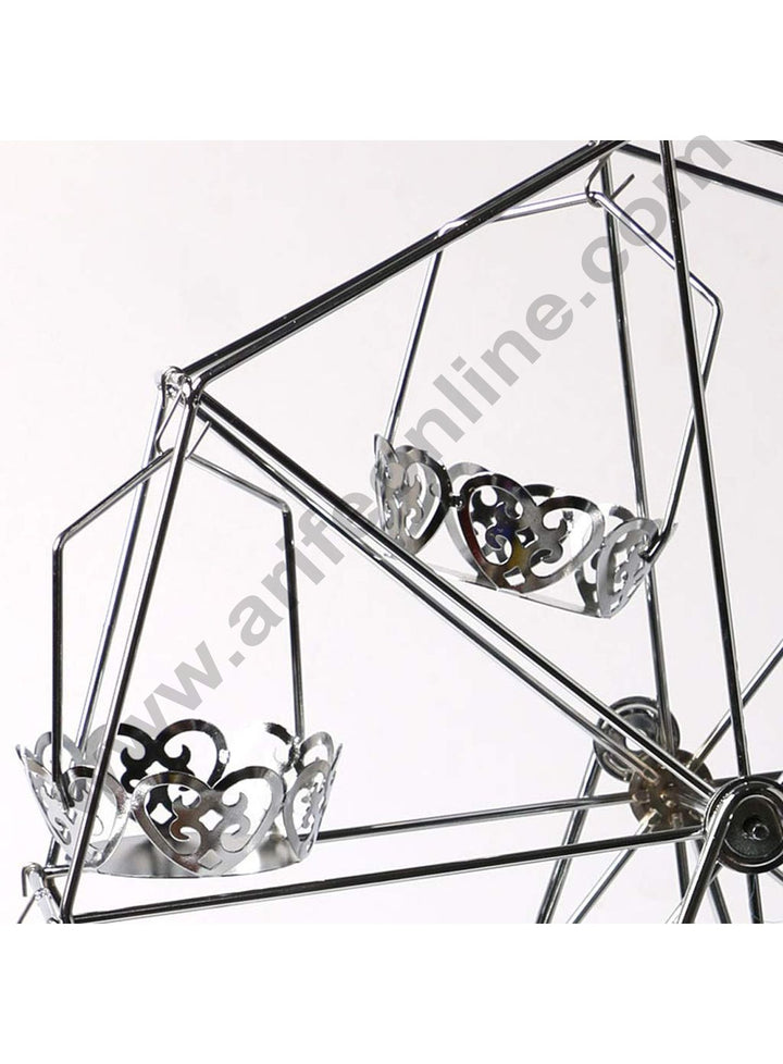 Cake Decor Hexagon Stainless Steel Cupcake Stand Ferris Wheel 8 cupcake holder