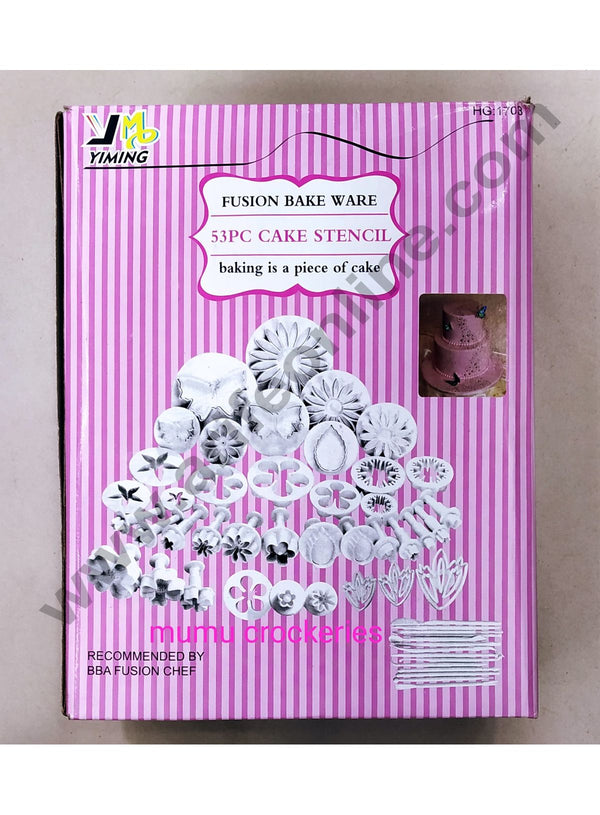 Cake Decor 53 pcs / Set Fondant Tool Set Cake Flower Presser pastry Decorating Stencil Kitchen Bakery Tool Set