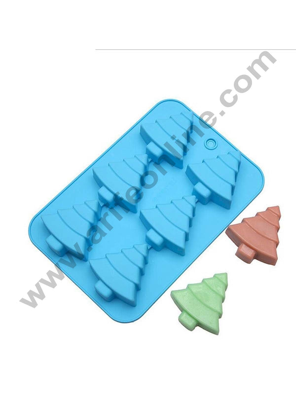 Cake Decor 6 Cavity  Christmas Tree Silicon Moulds Muffin Mould