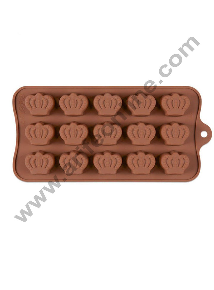 Cake Decor 15 Cavity Crown Design Brown Silicone Chocolate Mould