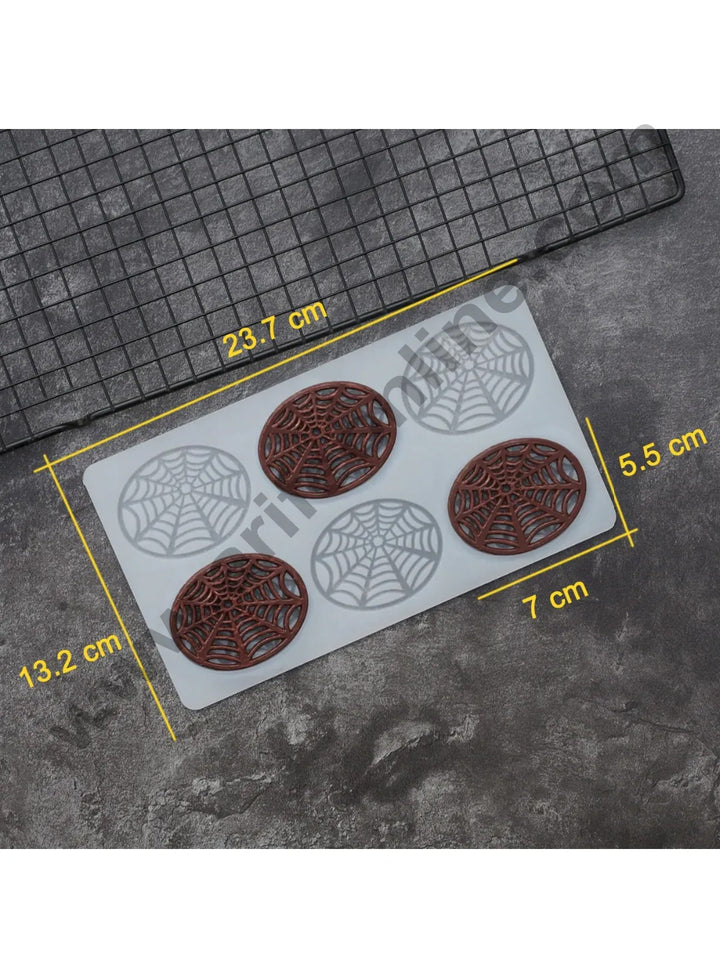 Cake Decor Silicon 6 in 1 Spider Shape Chocolate Garnishing Mould Cake Insert Decoration Mould