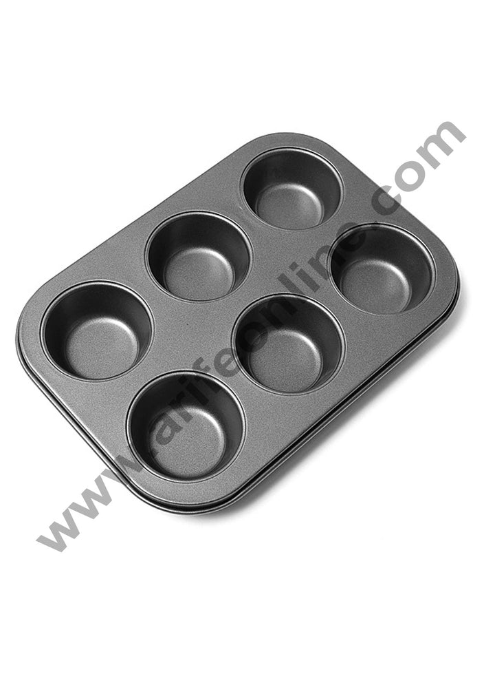Cake Decor Nonstick Aluminum 6 Cavity Muffin Tray