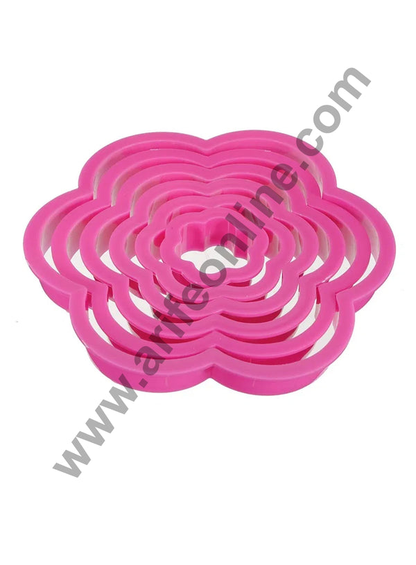 Cake Decor Plastic 6pcs Flower Shaped Plastic Cookie Biscuit Pastry Fondant and Cake Cutter