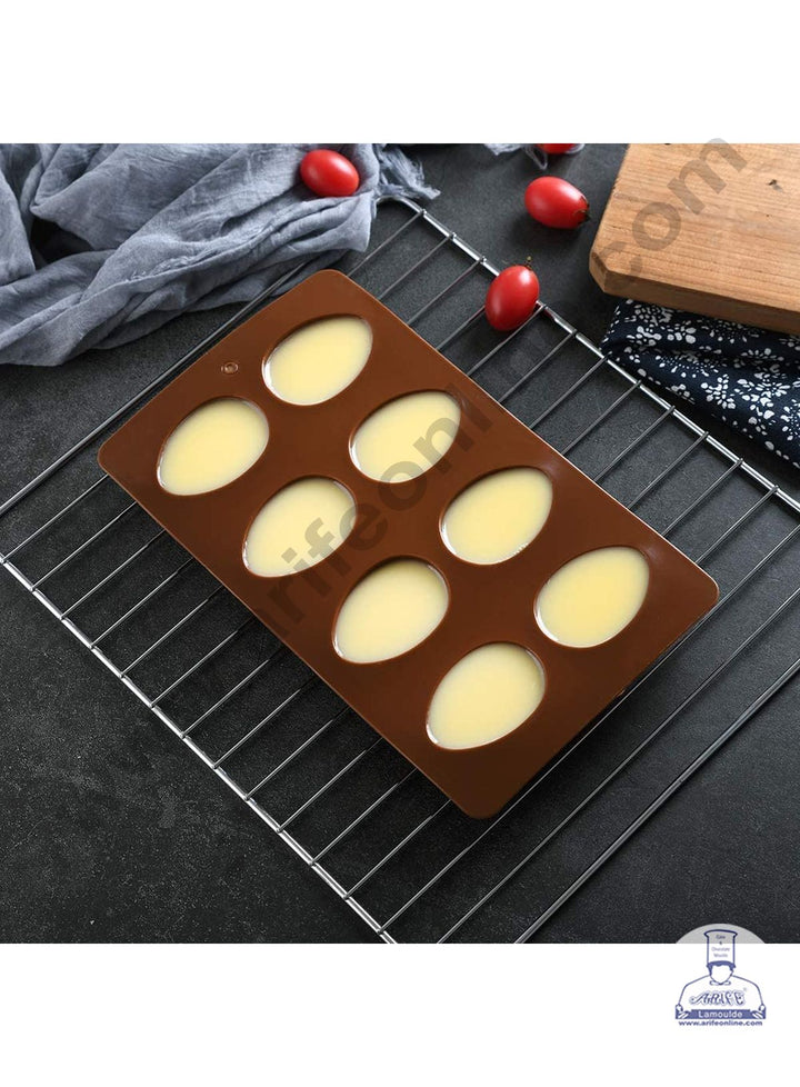 Cake Decor 8 in 1 Silicon Bakeware Easter Eggs Shape Cupcake Moulds Muffin Mould