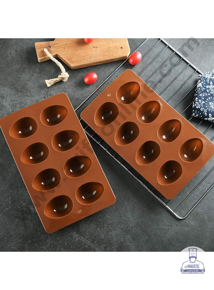 Cake Decor 8 in 1 Silicon Bakeware Easter Eggs Shape Cupcake Moulds Muffin Mould