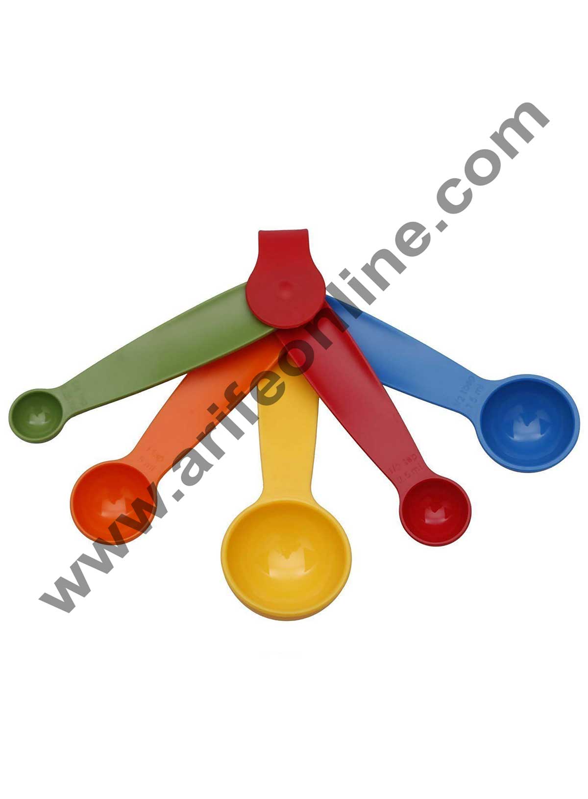 Cake Decor 5 in 1 Plastic Measuring Spoon, Multicolor Spoon Set Arife