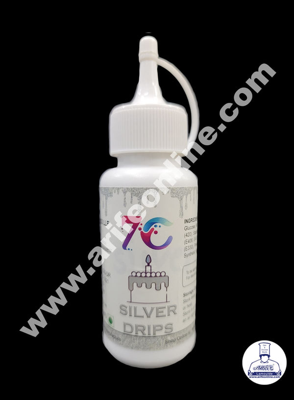 7C Edible Drips for Cakes Decoration - Silver ( 100 gm )