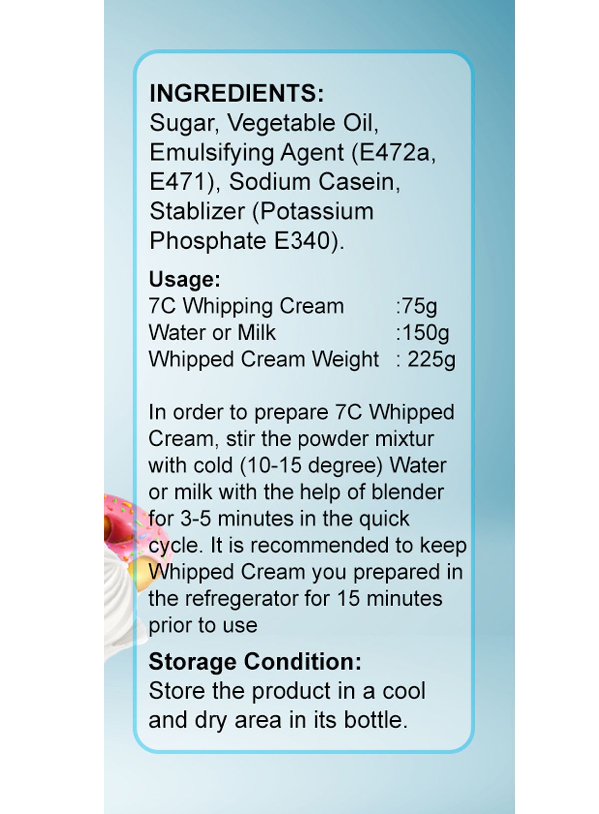 7C Whipping Cream Powder ( 75 gm ) – Arife Online Store