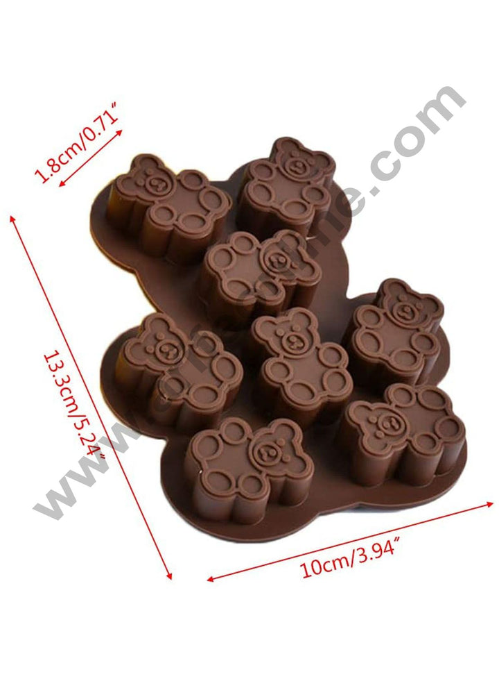 Cake Decor Silicon 8 Cavity Teddy Bear Shape Design Chocolate Mould Ice, Jelly Candy Mould